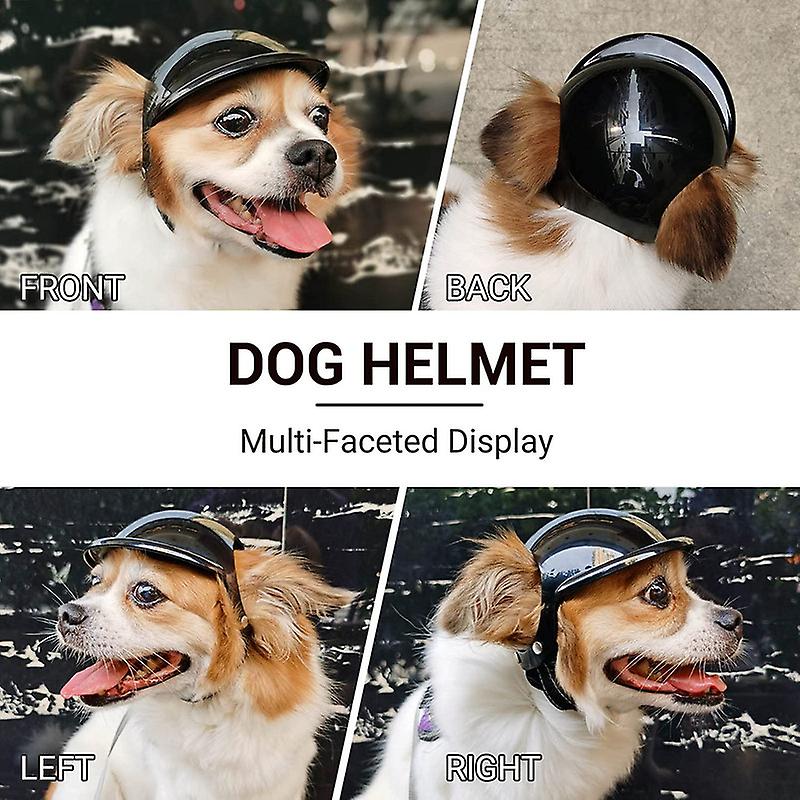 Dog Helmet For Medium Dog， Dog Motorcycle Helmet With Ear Holes And Adjustable Strap Safety Helmets For Dogs For Outdoor Driving Riding