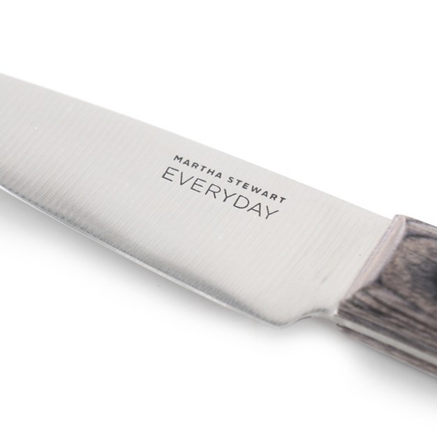 Martha Stewart Everyday 3 5 Inch Stainless Steel Paring Knife In Dark Gray With Wood Handle