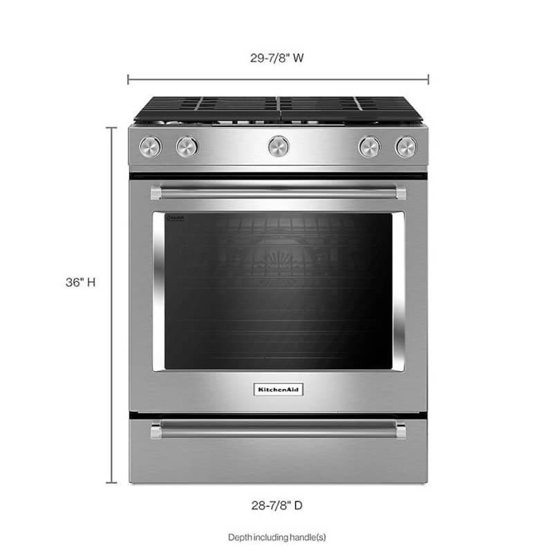 KitchenAid ADA 30 Stainless Steel Slide-In Gas Range