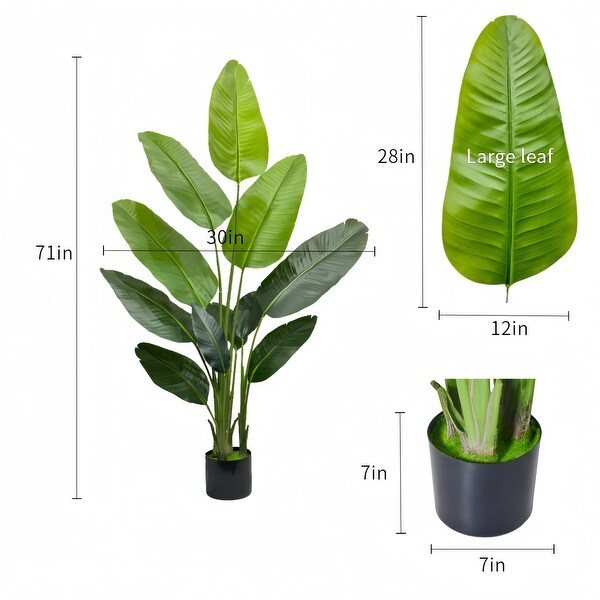 Artificial Traveler's Palm Thick Leaves Tree Model