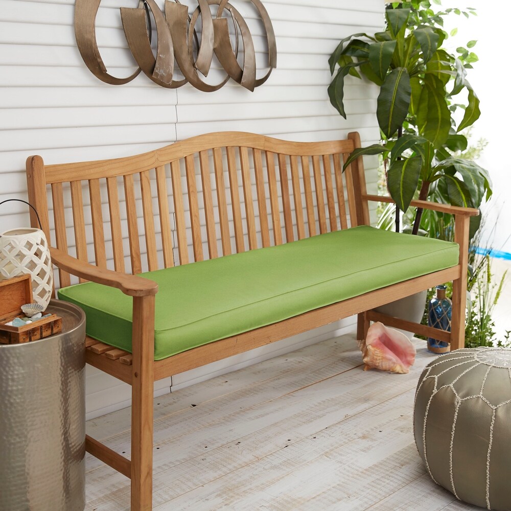 Sorra Home Sloane Apple Green 60 inch Indoor/ Outdoor Corded Bench Cushion