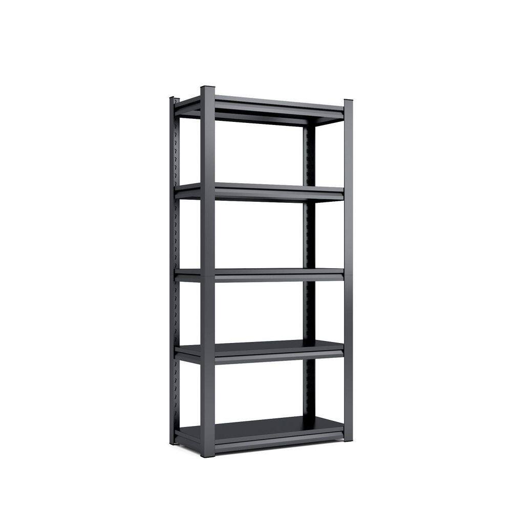 Tidoin Black 5-Tier Steel Shelving Unit Heavy Duty Shelving Garage Storage Utility Rack 31.5 in. W x 15.7 in. D x 63 in. H MOR-YDW1-363