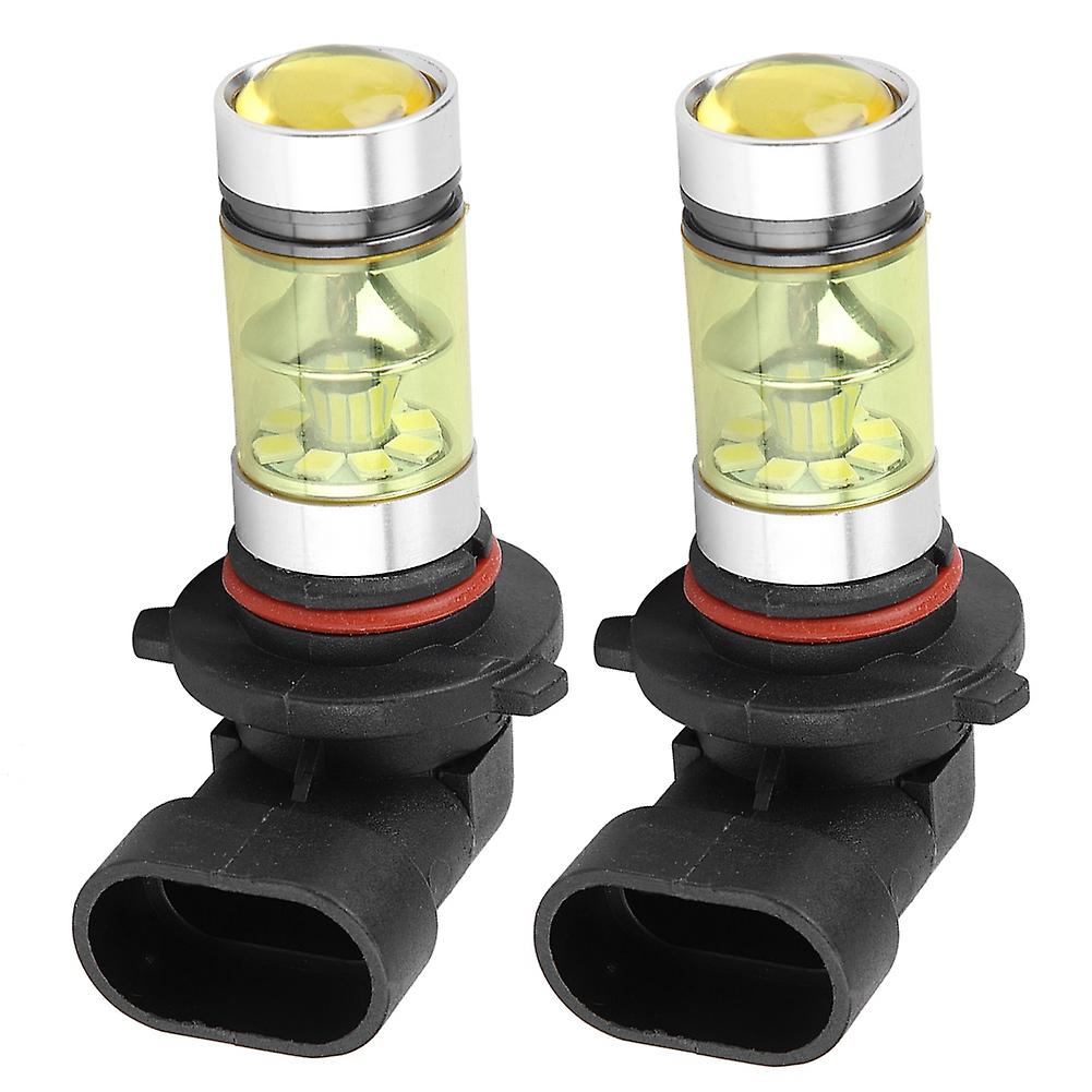 2pc 9006 100w 4300k Yellow Led Headlight Bulbs Kit Fog Light Car Driving Lamp