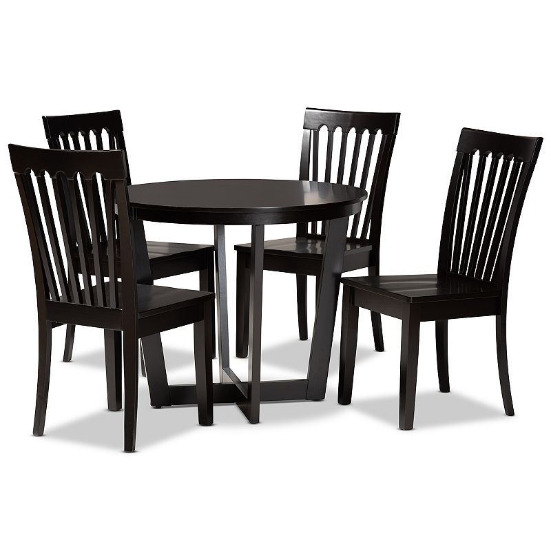 Baxton Studio Sasa Dining Table and Chair 5-piece Set