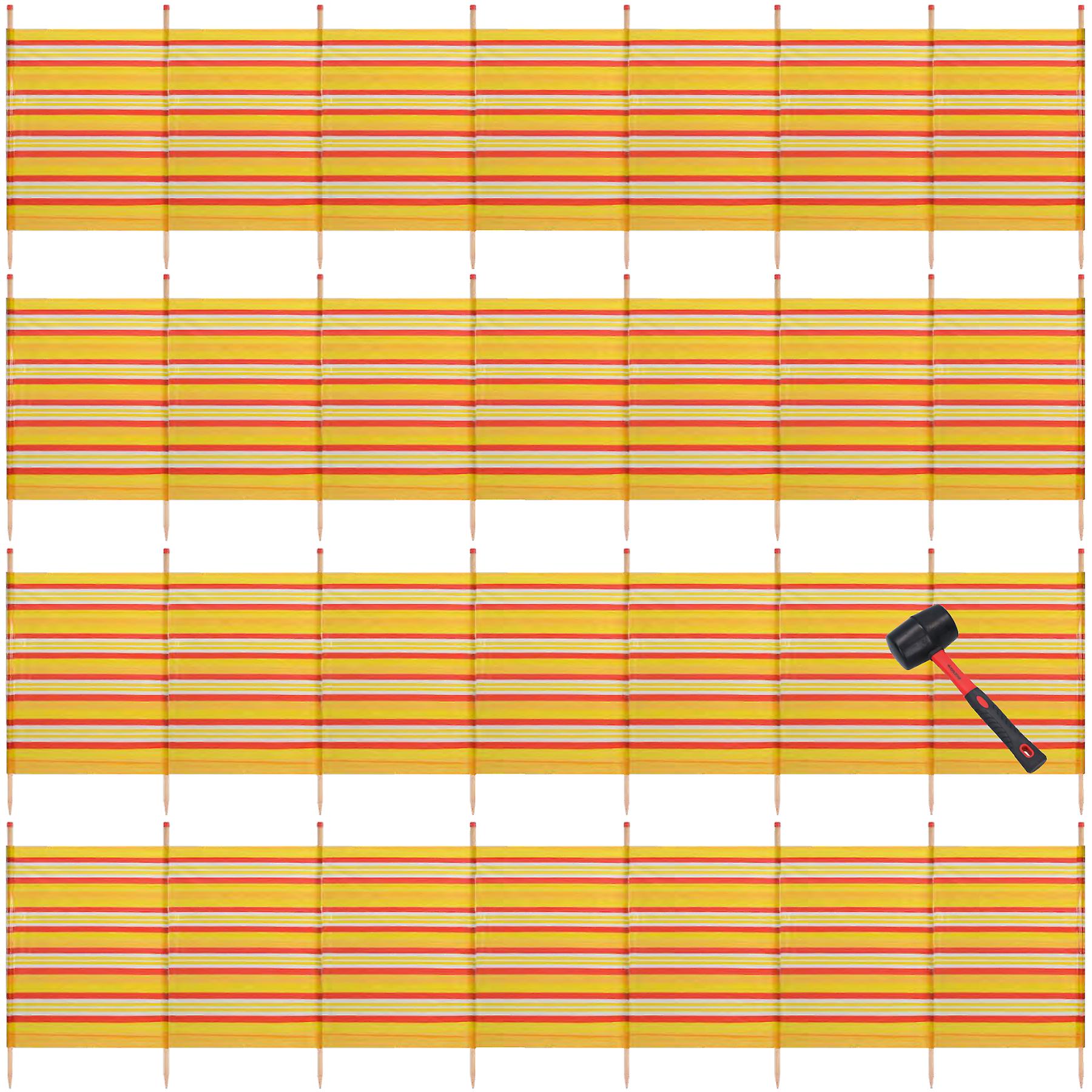 4 PACK 8 Pole Windbreak and Mallet Beach Shelter 1.5m by 4.6m Screen Stripe