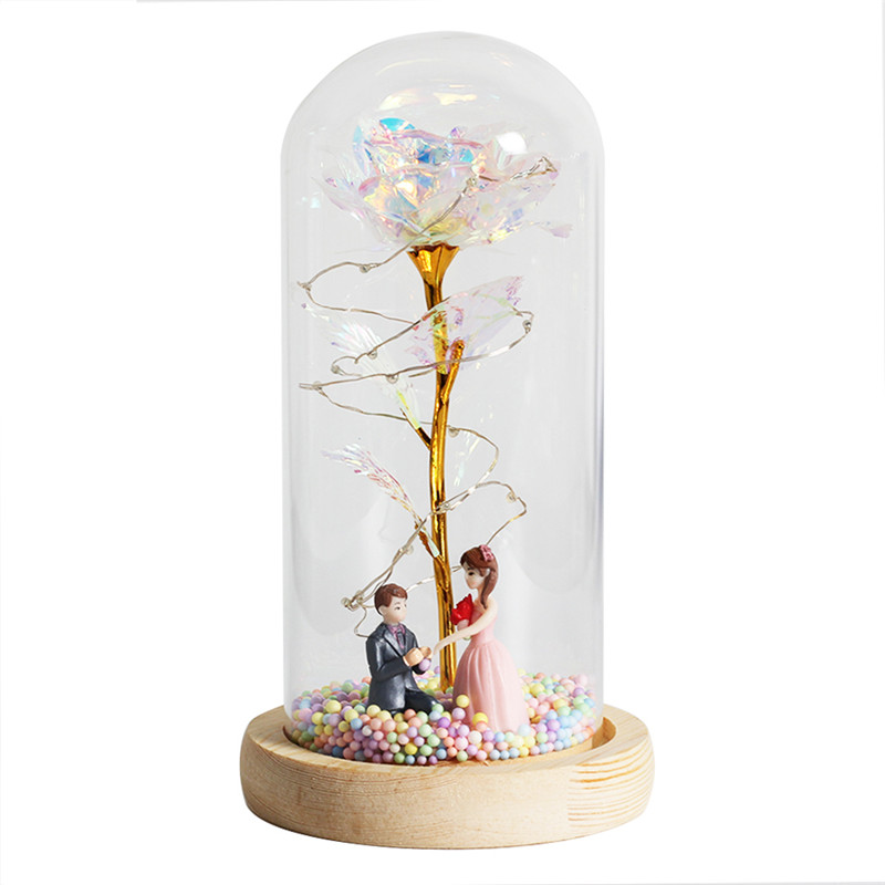 Galaxy Rose Led Fairy Lamp |  Rose Gold Flower |Galaxy Rose Glass