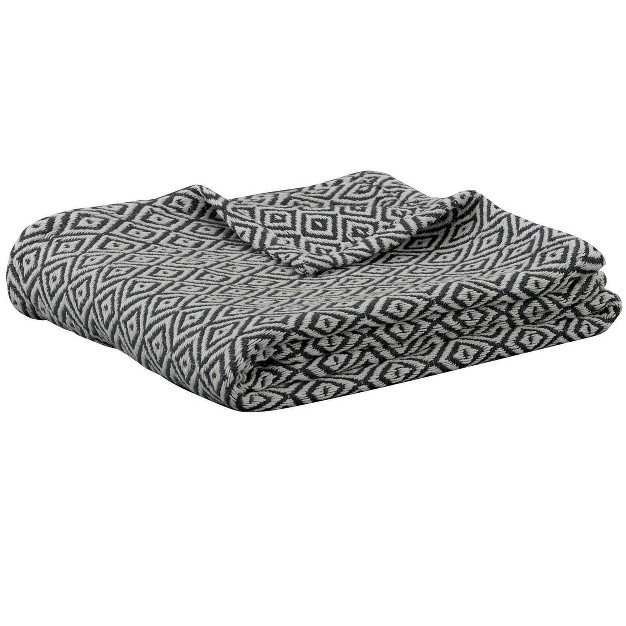 Split P Diamond Throw Charcoal natural 60 x27 x27 l