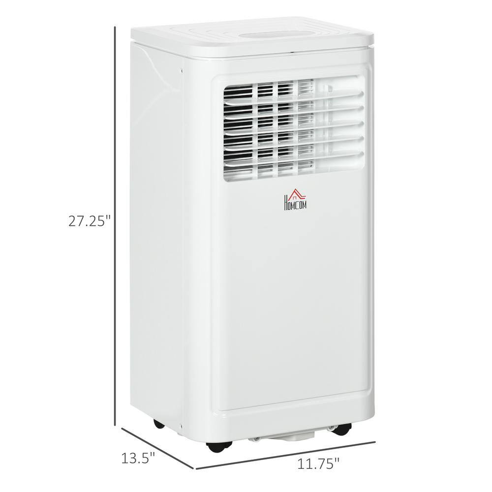 HOMCOM 10000 BTU Portable Air Conditioner Fan with Remote for Rooms Up to 170 Sq. Ft. with Dehumidifier Fan Wheels White 823-041V81CW