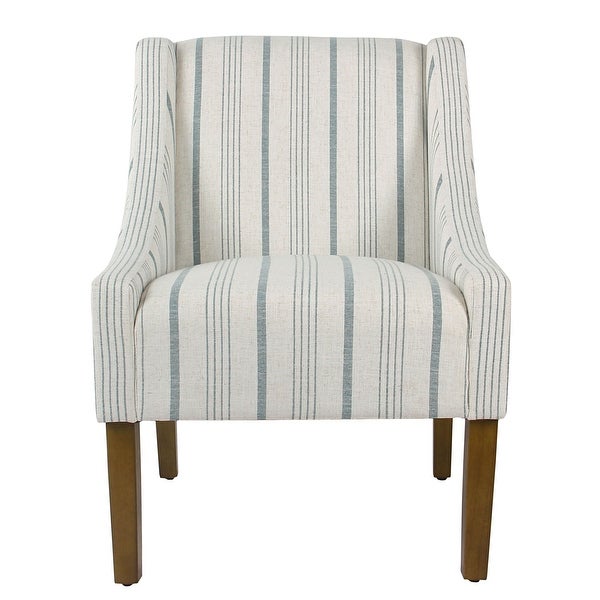 HomePop Modern Swoop Accent Chair - Blue Calypso Stripe