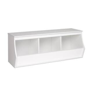 Prepac 18 in. H x 46 in. W x 15.75 in. D White Wood 3-Cube Organizer WUSM-0003-1