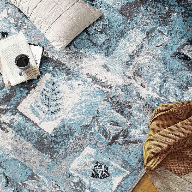 World Rug Gallery Contemporary Distressed Floral Area Rug