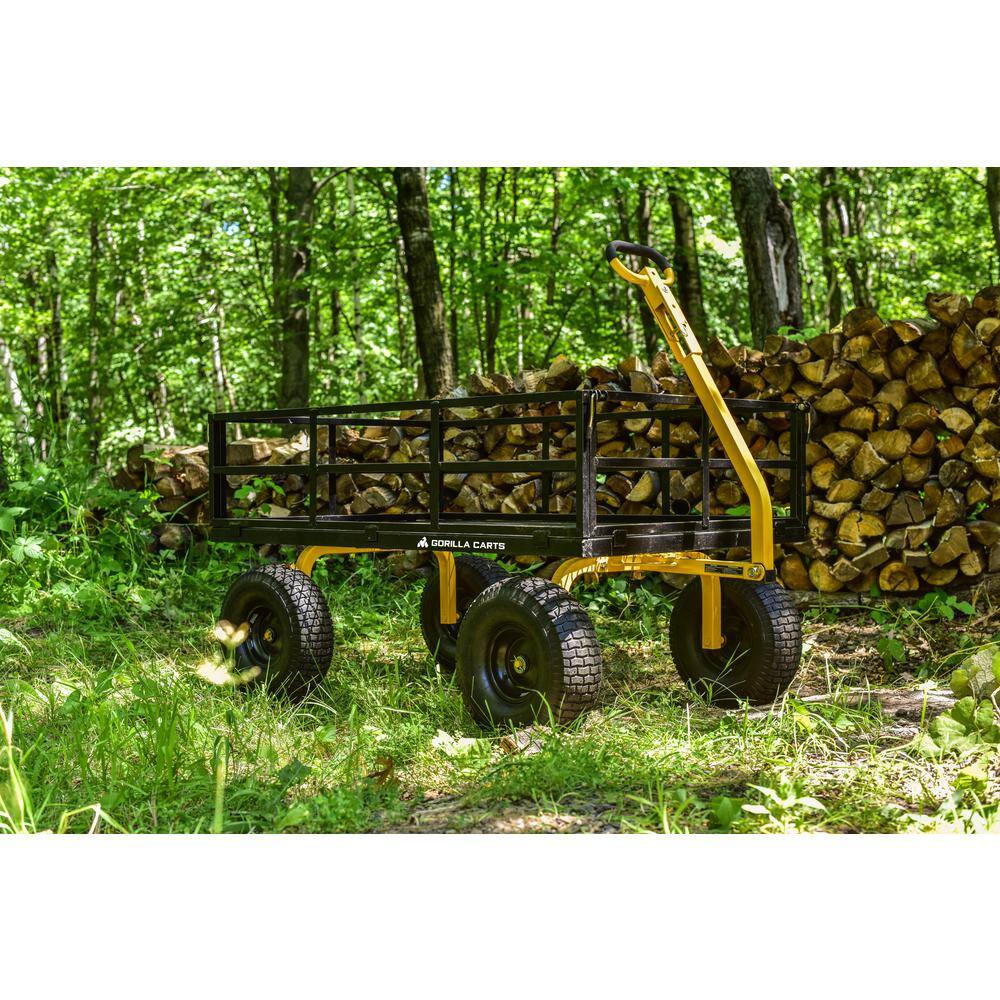 GORILLA CARTS 1400 lb. Super Heavy Duty Steel Utility Cart GOR1400-COM