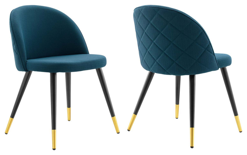 Cordial Upholstered Fabric Dining Chairs Set of 2   Midcentury   Dining Chairs   by Modway  Houzz