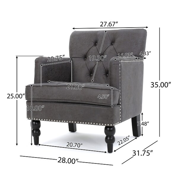 Malone Microfiber Club Chair by Christopher Knight Home - 28.00 L x 29.50 W x 33.50 H