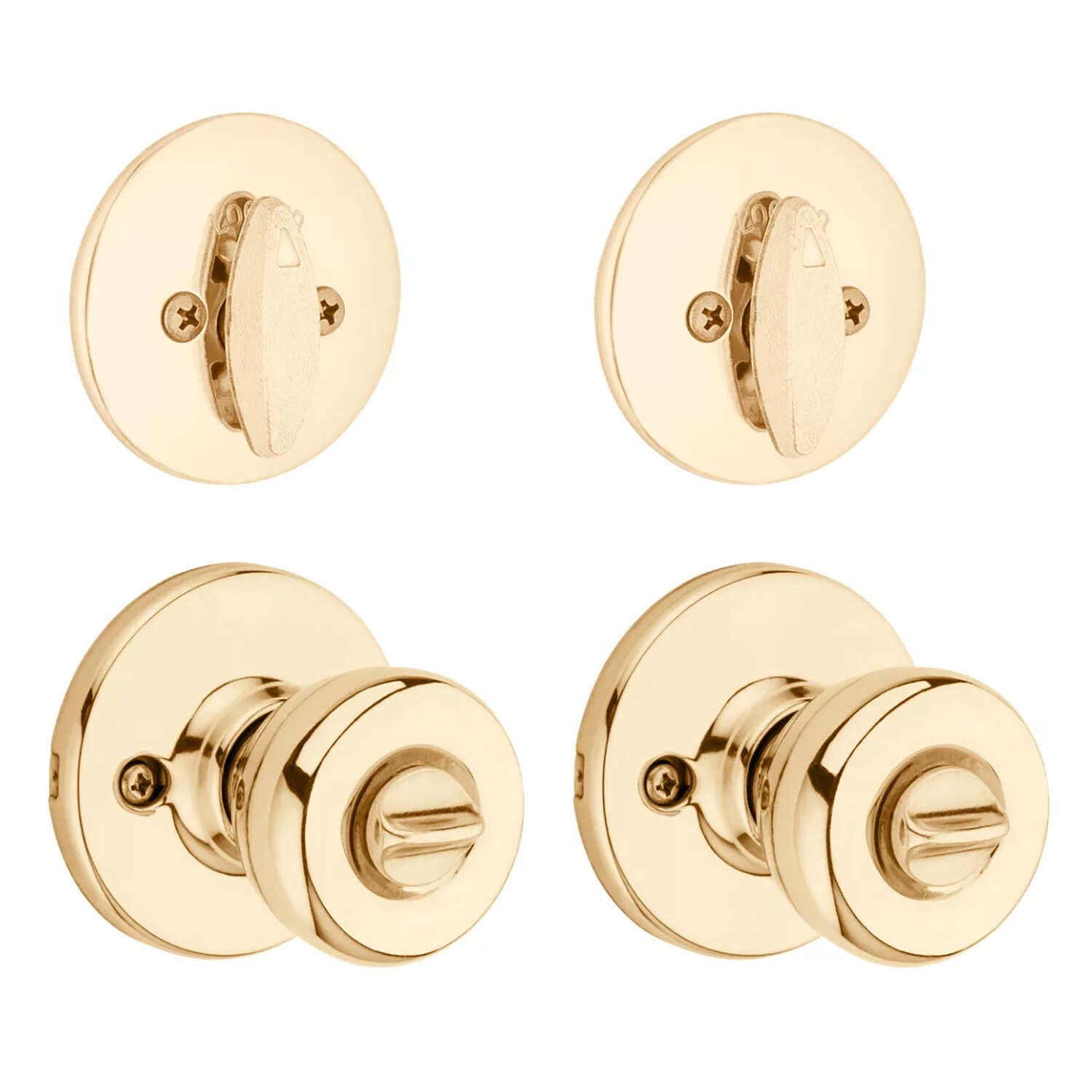 Kwikset Tylo Polished Brass Double Entry Door Kit 1-3/4 in.