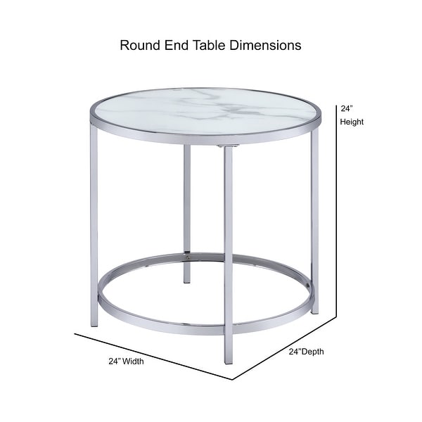 Realm Round Faux Marble Top End Table by Greyson Living