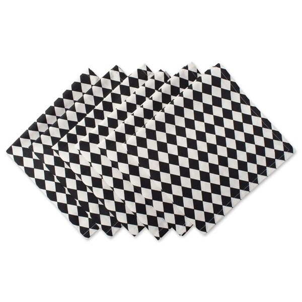 Design Imports Black/Cream Harelquin Print Napkin Set (Set of 6)