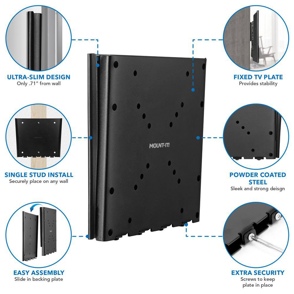 MOUNT-IT! Low Profile Fixed TV Wall Mount for 23 in. and to 42 in. and Screens MI-306