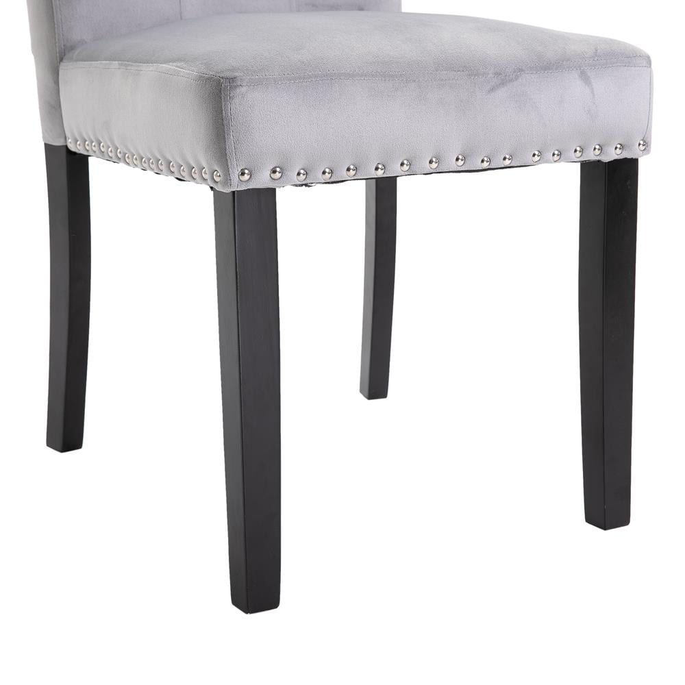 Zimtown Velvet Dining Chair - Set of 2， Dining Room Chair， Kitchen， Bedroom， Living Room Chairs Furniture， Gray