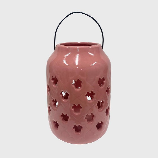 Ceramic Minnie Mouse Candle Lantern Pink black