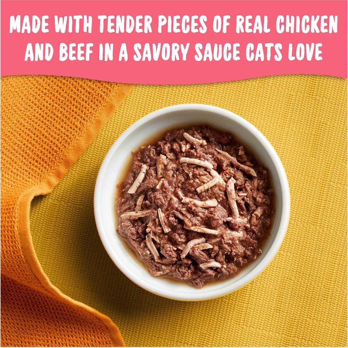 Meow Mix Tenders in Sauce With Real Chicken and Beef Wet Cat Food