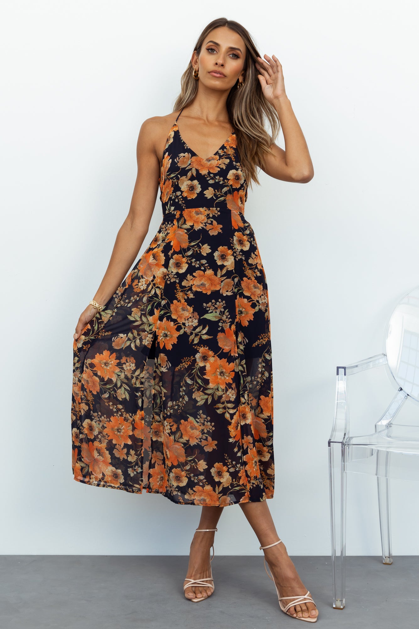 Serenely Yours Midi Dress Black