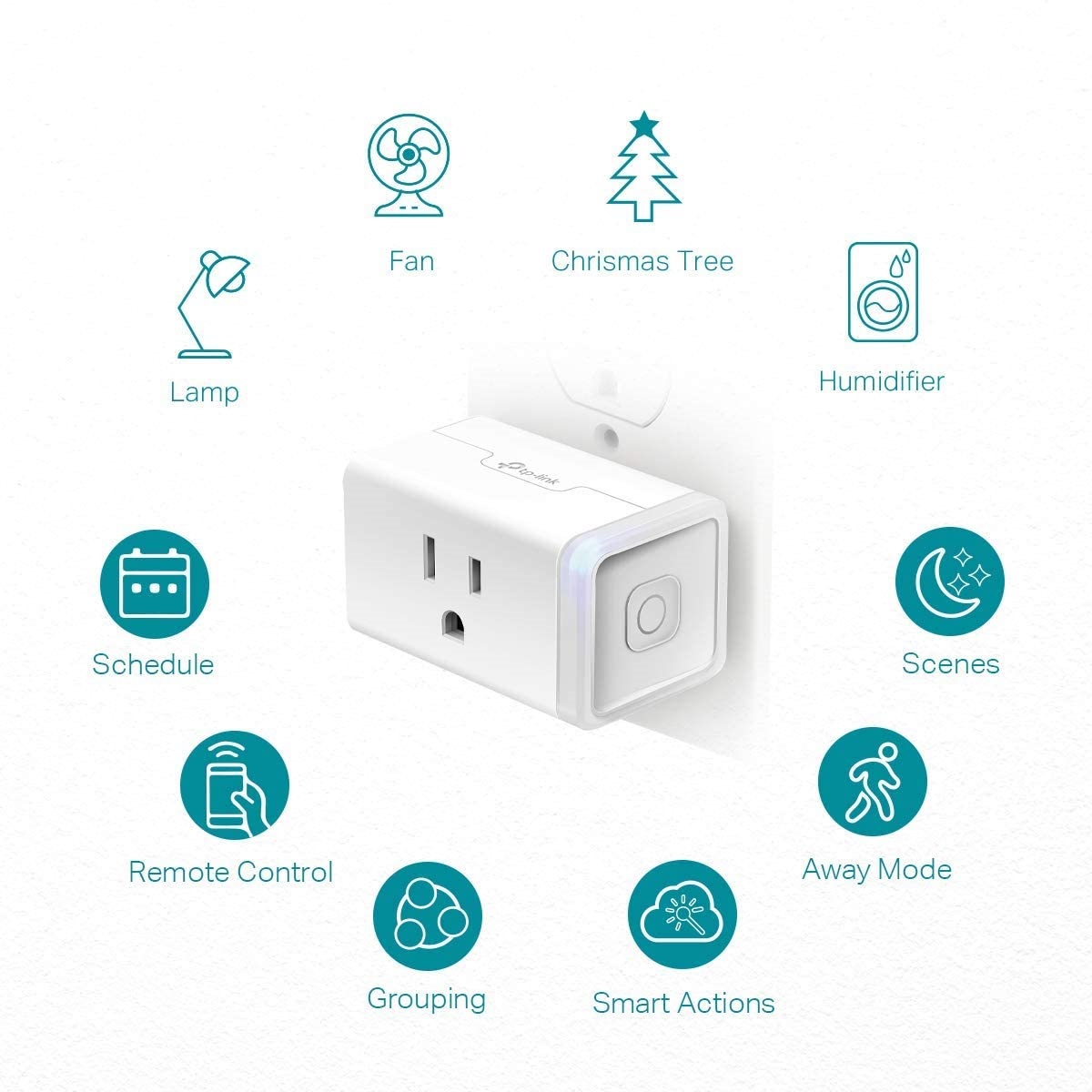 TP-Link Smart Home Wi-Fi Outlet， No Hub Required， Remote Control， 4-Pack， White