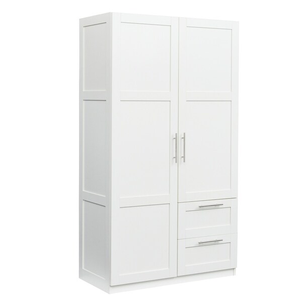 High Wardrobe Kitchen Cabinet with 2 Doors and 2 Drawers - - 35682211