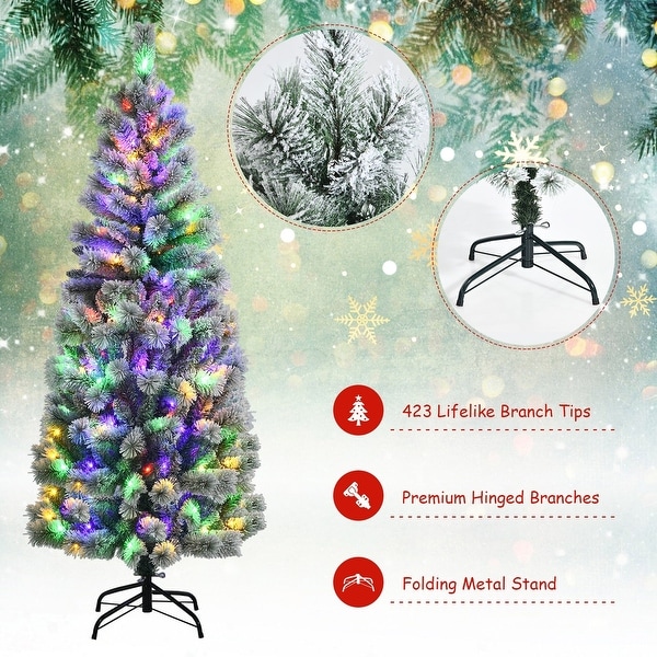 PreLit Hinged Christmas Tree with Remote Control LED Lights