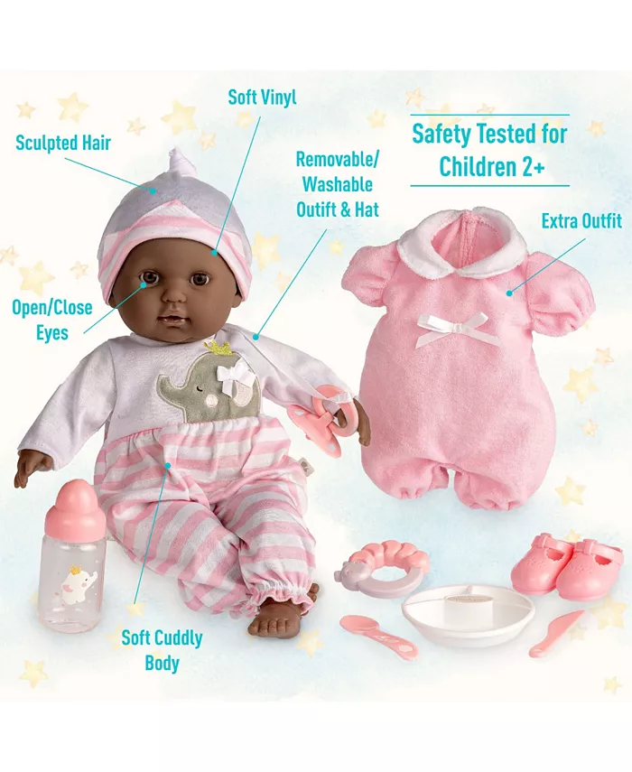 JC TOYS Berenguer Boutique 15 African American Baby Gift Set  11 Pieces