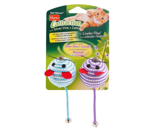 Hartz Cattraction with Silver Vine and Catnip Bell Mouse  - 11232