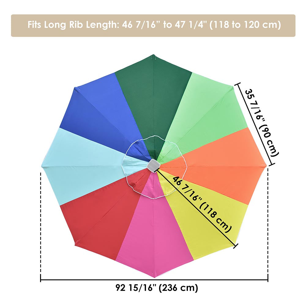 Yescom 8' Outdoor Market Umbrella Replacement Canopy Color Optional