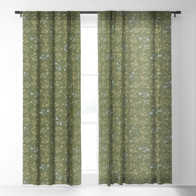 Wagner Campelo Convescote Green Single Panel Sheer Window Curtain Deny Designs