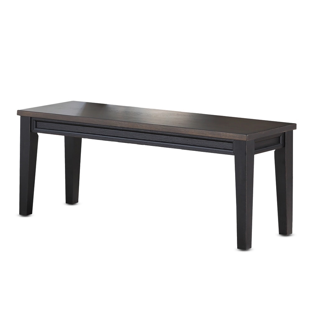 Ralston Two Tone Ebony and Driftwood Dining Bench by Greyson Living