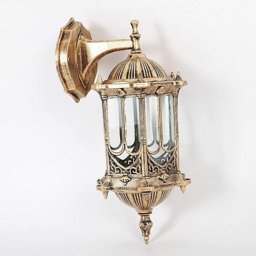 TFCFL Antique Wall Lamp Aluminum Glass Lantern Wall Light Garden Outdoor Sconce Lamp