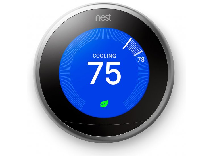 Google Nest Learning Smart Thermostat 3rd Generation， Stainless Steel