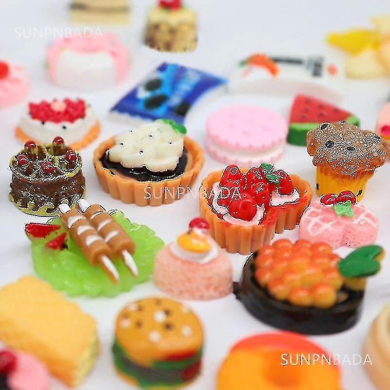 100pcs Cute Mini Doll House Supermarket Food Snacks Mini Cake Drinks For Barbie Kitchen Accessories