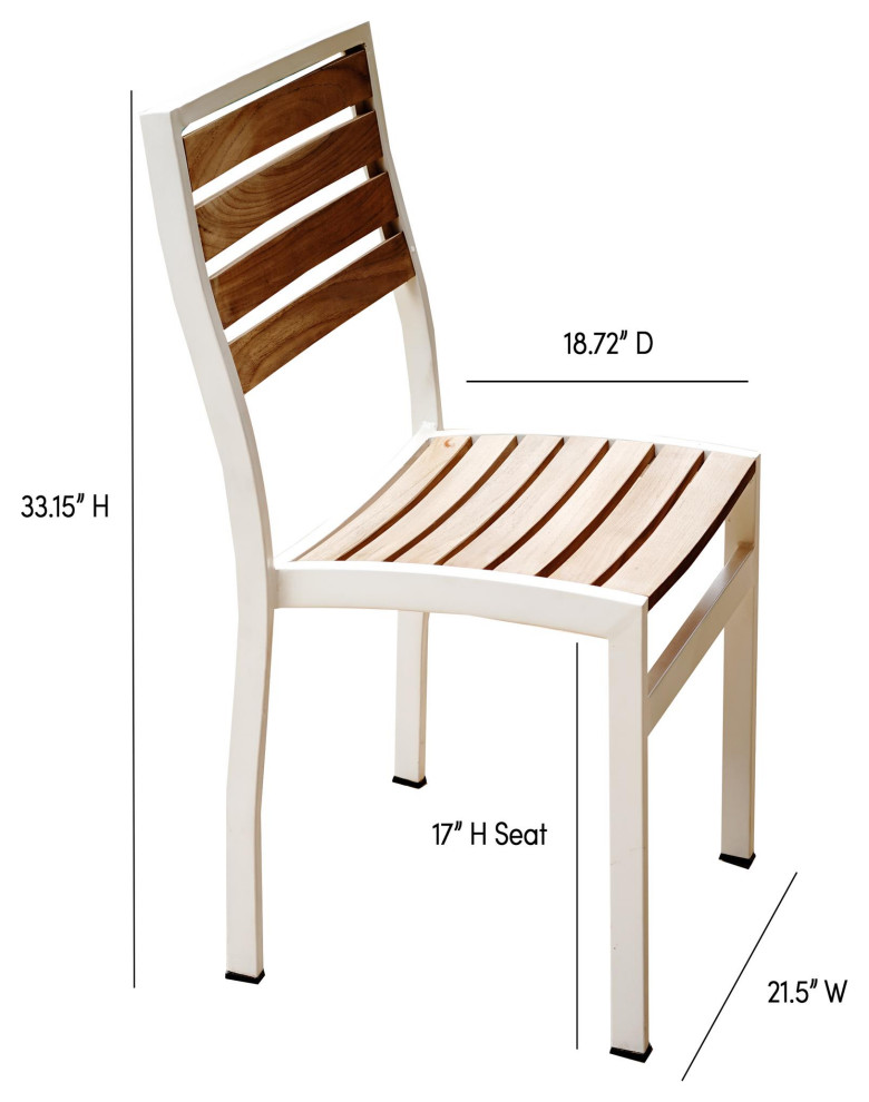 Catalina Stacking Teak Outdoor Dining Chair  Set of 2   Contemporary   Outdoor Dining Chairs   by Hives  ampHoney  Houzz