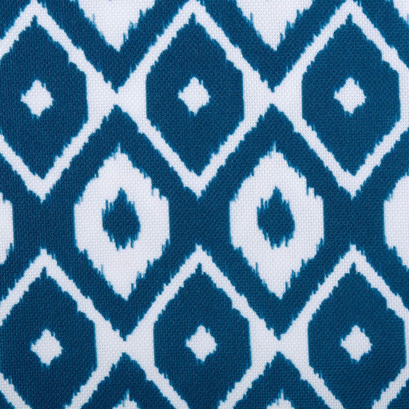 Blue and White Ikat Patterned Round Tablecloth with Zipper 52”