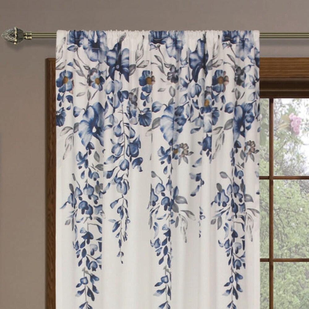 Waldron Floral Room Darkening Rod Pocket Single Curtain Panel