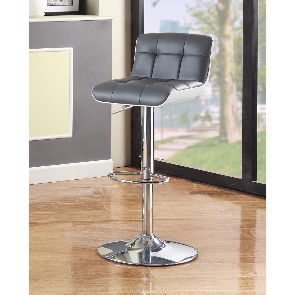 Brek Contemporary Faux Leather Swivel Barstool by Furniture of America