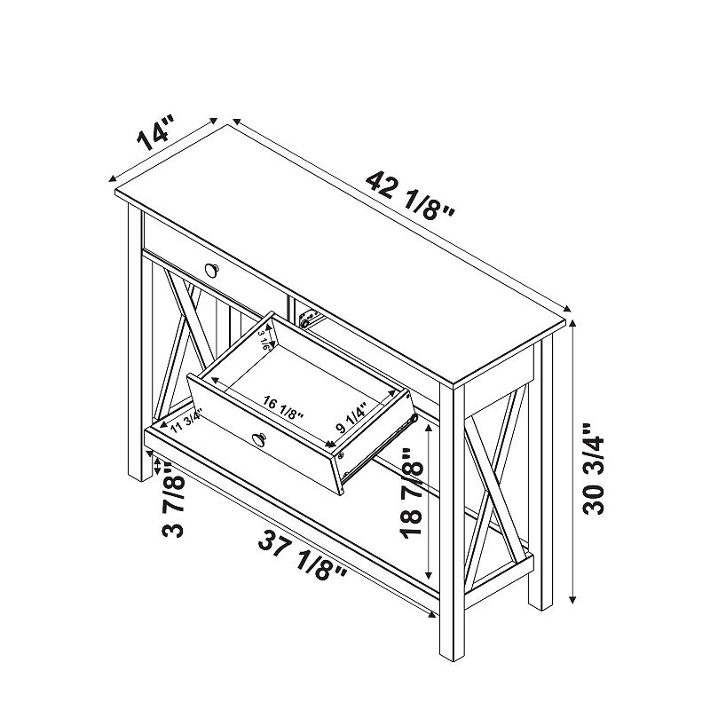 Linon Davis 2-Drawer Console Table