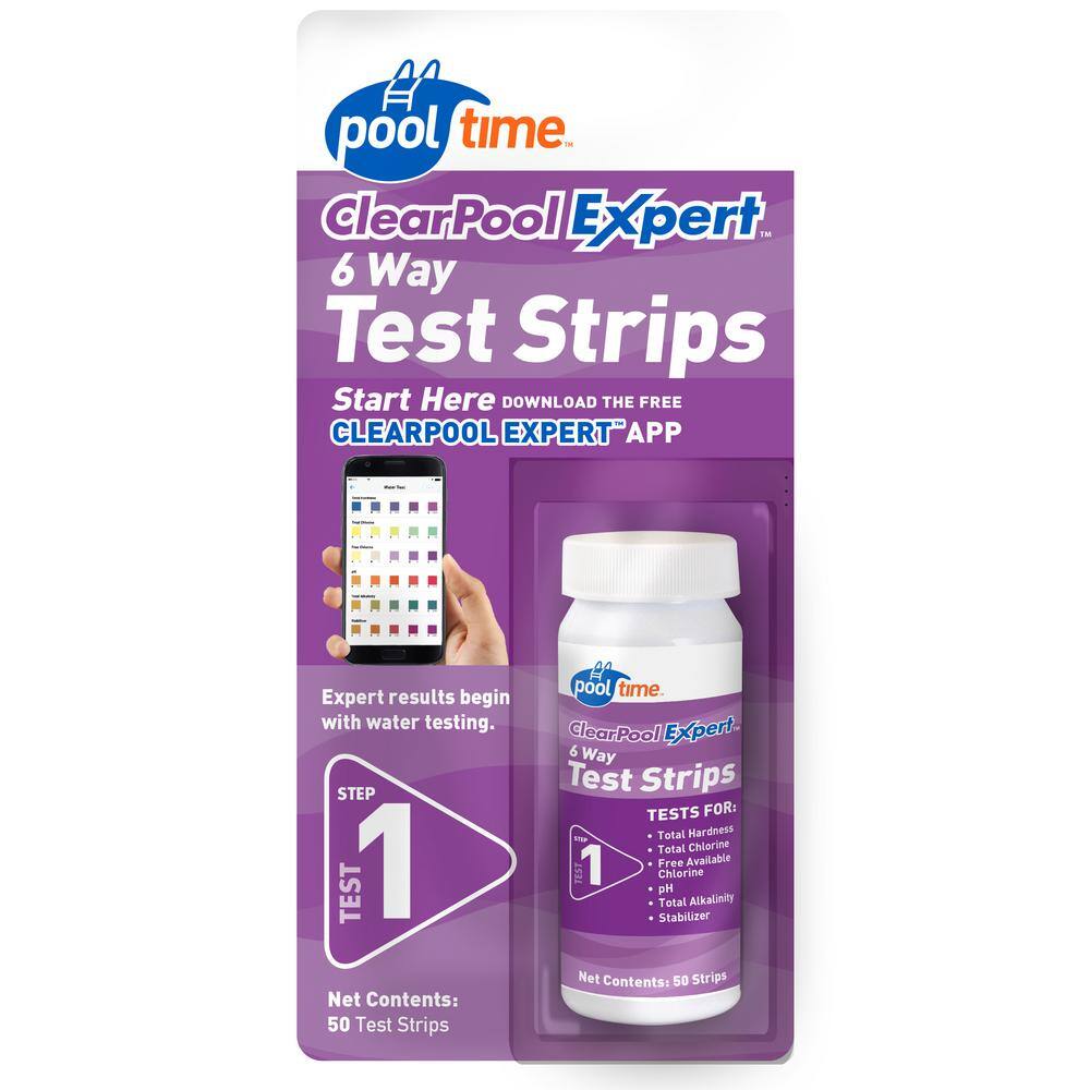 Pool Time Clear Pool Expert 6-Way Test Strips 81150PTM