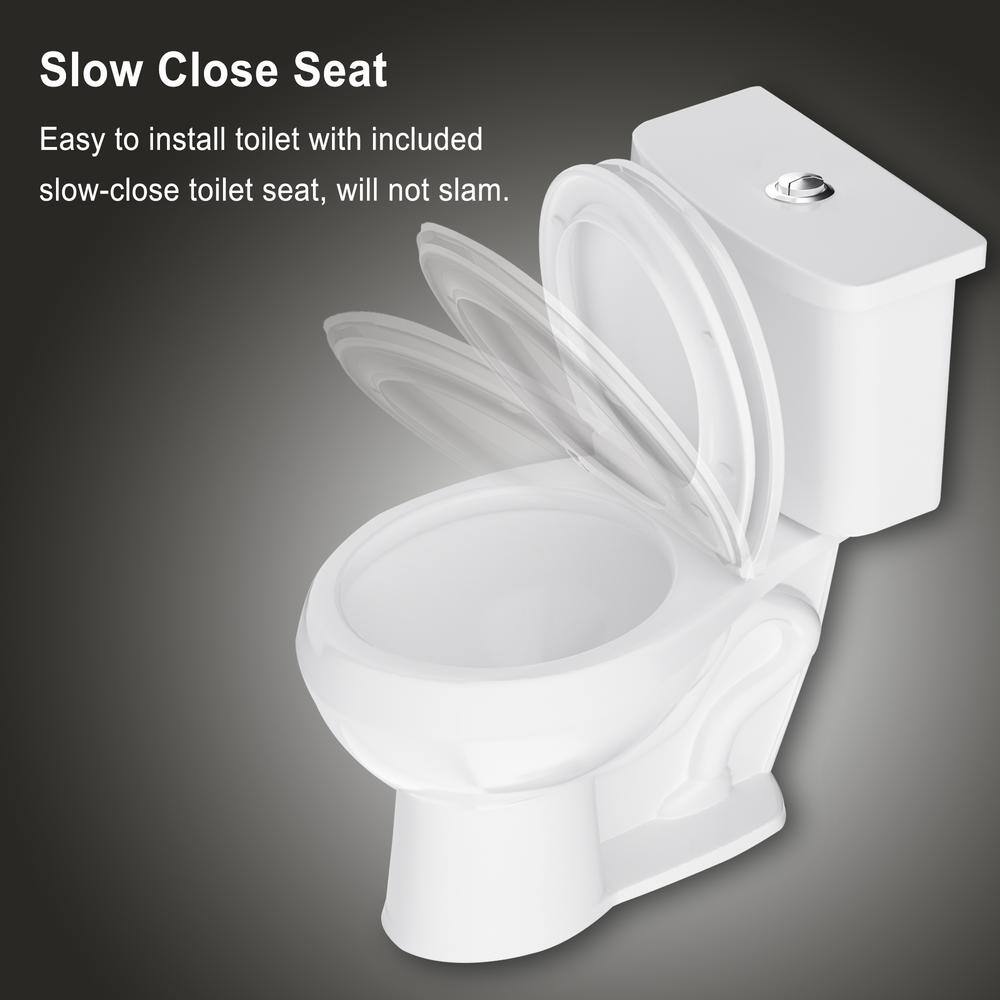 Two-Piece 1.11.6 GPF Dual Flush Elongated Toilet in White Seat Included HKD-TPT2488T-W