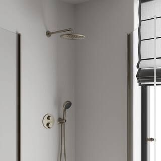 GROHE Tempesta 250 1-Spray Patterns with 1.75 GPM 10 in. H Round Wall Mount Rain Fixed Shower Head in Brushed Nickel 26715EN0