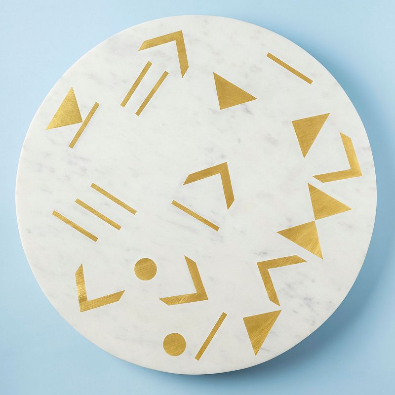 GAURI KOHLI Olympia Marble Lazy Susan 16