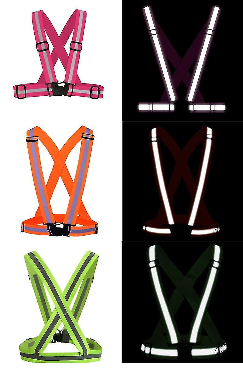 Reflective Safety Vest Unisex Outdoor Safety Vest Reflective Belt Running Cycling Sports Warning Clothes