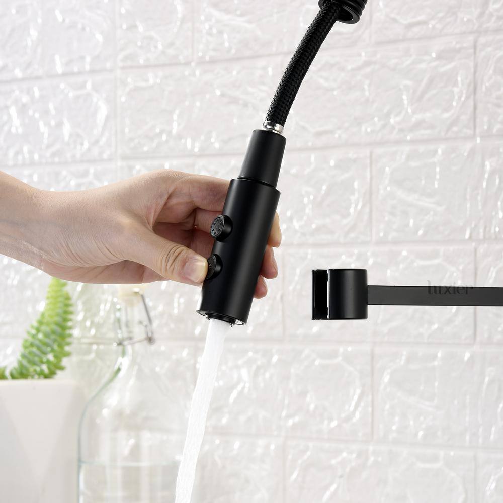 LUXIER Single-Handle Pull-Down Sprayer Kitchen Faucet with 2-Function Sprayhead in Matte Black KTS22-TM