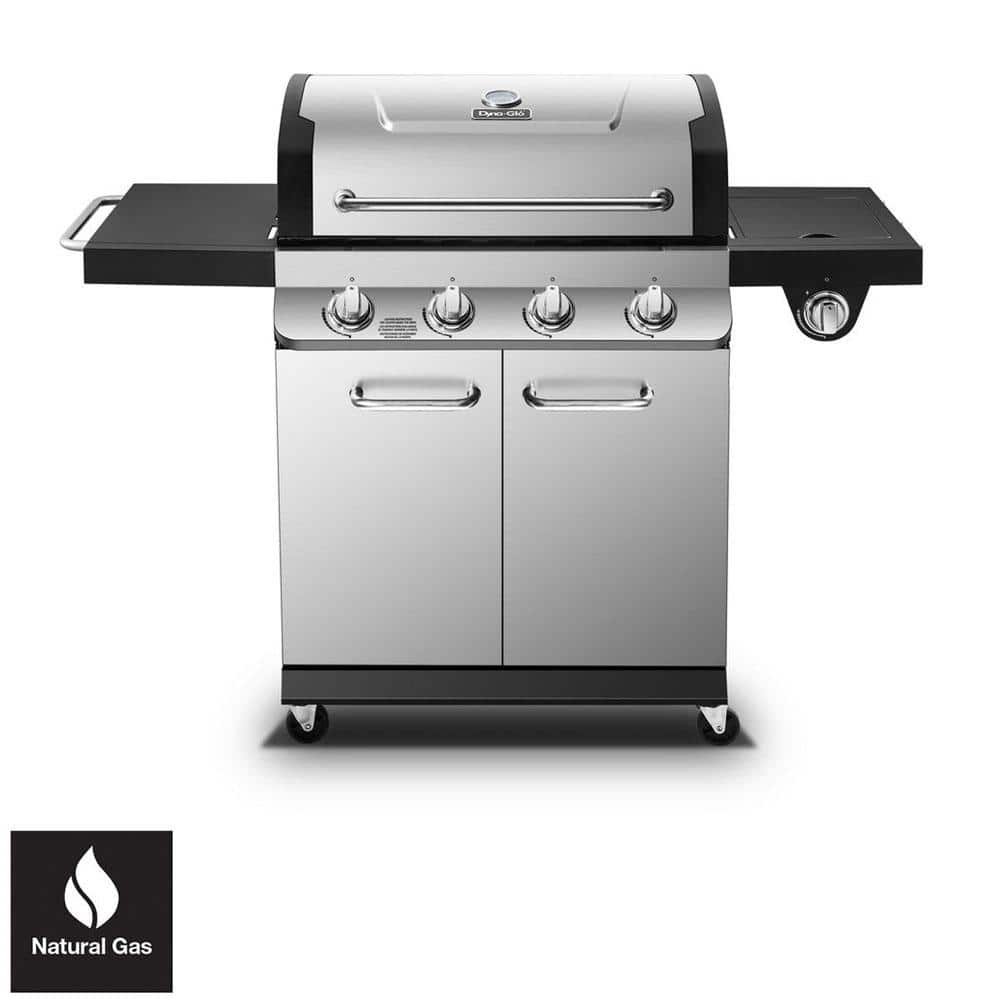 Dyna-Glo Premier 4-Burner Natural Gas Grill in Stainless Steel with Side Burner DGP483SSN-D