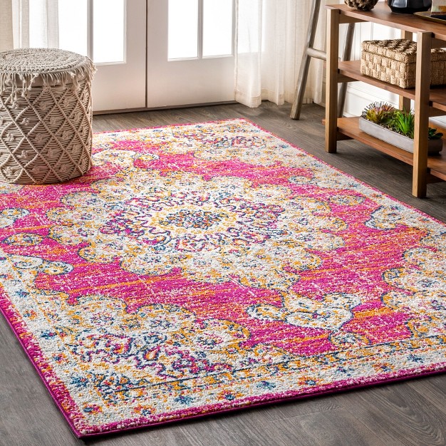 Bohemian Flair Boho Vintage Medallion Indoor Area Rug jonathan Y